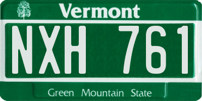 VT license plate NXH761