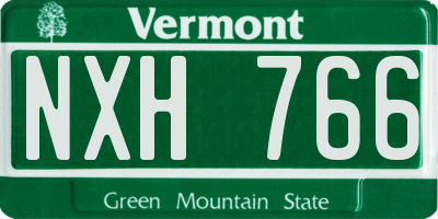 VT license plate NXH766