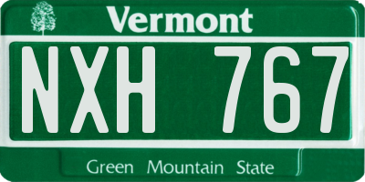 VT license plate NXH767
