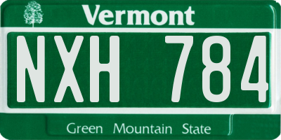 VT license plate NXH784
