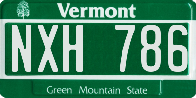 VT license plate NXH786