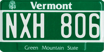 VT license plate NXH806