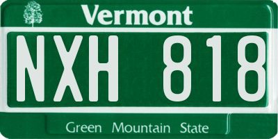 VT license plate NXH818