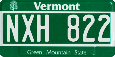 VT license plate NXH822