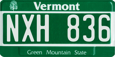 VT license plate NXH836