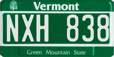 VT license plate NXH838