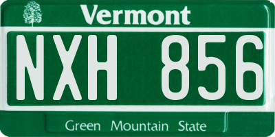 VT license plate NXH856