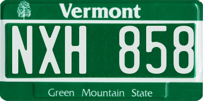 VT license plate NXH858