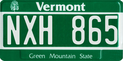 VT license plate NXH865