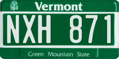 VT license plate NXH871