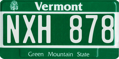 VT license plate NXH878