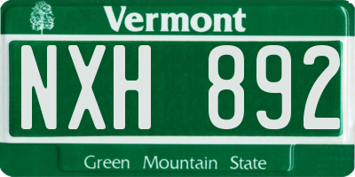 VT license plate NXH892