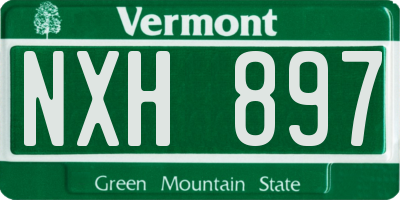 VT license plate NXH897