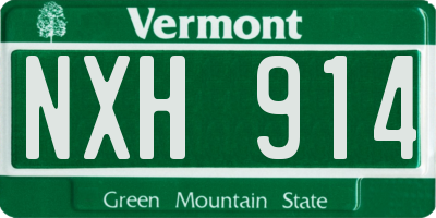 VT license plate NXH914