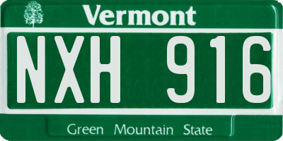 VT license plate NXH916