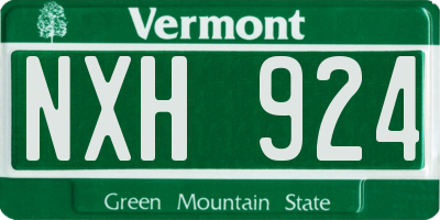 VT license plate NXH924
