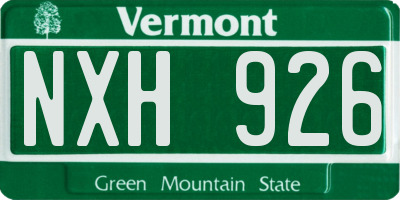 VT license plate NXH926