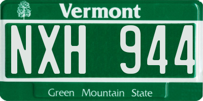 VT license plate NXH944