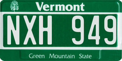 VT license plate NXH949