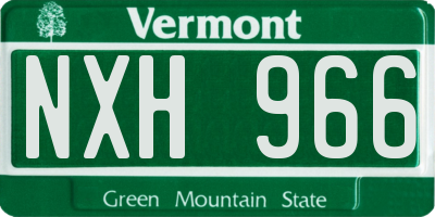VT license plate NXH966