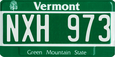 VT license plate NXH973