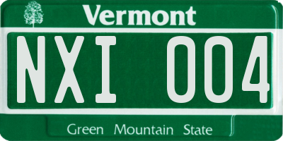 VT license plate NXI004