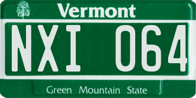 VT license plate NXI064