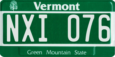 VT license plate NXI076