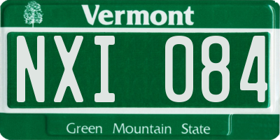 VT license plate NXI084