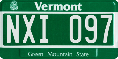 VT license plate NXI097