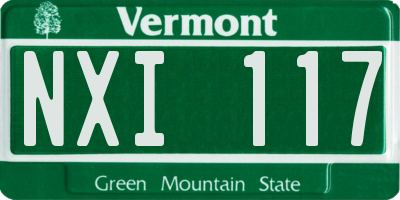 VT license plate NXI117