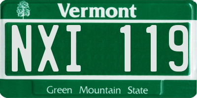 VT license plate NXI119