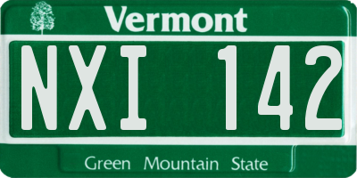 VT license plate NXI142