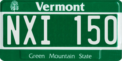 VT license plate NXI150