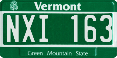 VT license plate NXI163