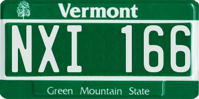 VT license plate NXI166
