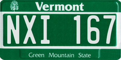 VT license plate NXI167