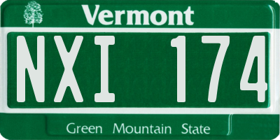VT license plate NXI174