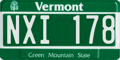 VT license plate NXI178