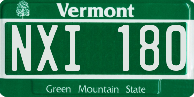 VT license plate NXI180