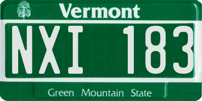 VT license plate NXI183