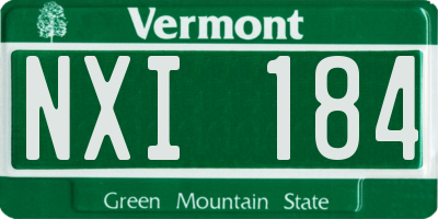 VT license plate NXI184