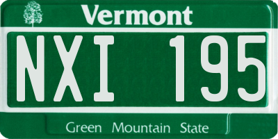 VT license plate NXI195