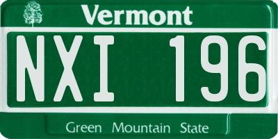 VT license plate NXI196