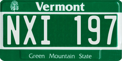 VT license plate NXI197