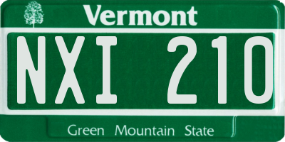 VT license plate NXI210