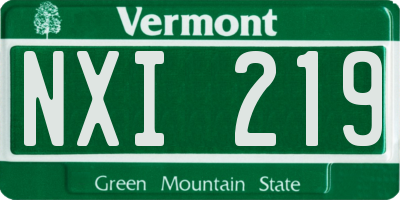 VT license plate NXI219
