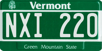 VT license plate NXI220