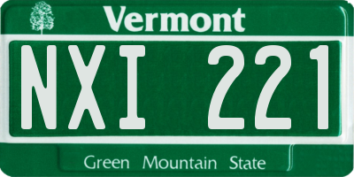 VT license plate NXI221