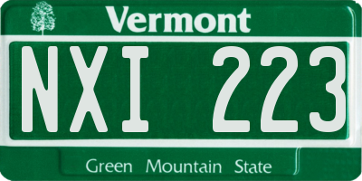 VT license plate NXI223
